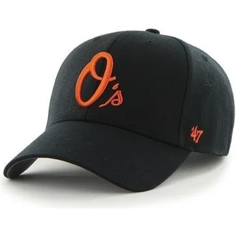 47 Brand Kurvet Skygge MLB Baltimore Orioles Glat Sort Kasket