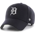 morkebla-ensfarvet-mlb-detroit-tigers-kasket-med-buet-skygge-fra-47-brand