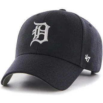 morkebla-ensfarvet-mlb-detroit-tigers-kasket-med-buet-skygge-fra-47-brand