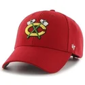 kasketter-buet-rod-justerbar-rem-fra-chicago-blackhawks-nhl-af-47-brand