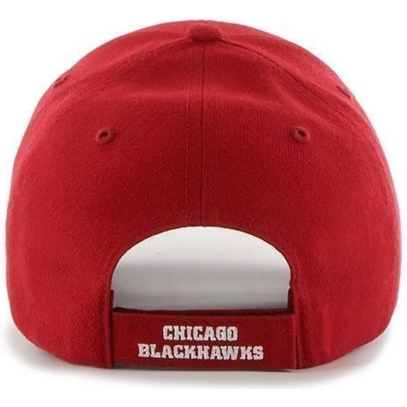 kasketter-buet-rod-justerbar-rem-fra-chicago-blackhawks-nhl-af-47-brand