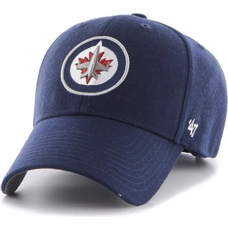 kasket-med-buet-skygge-marinebla-fra-nhl-winnipeg-jets-af-47-brand