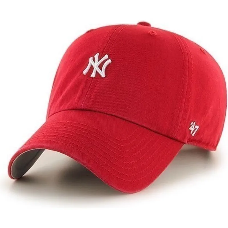 kasketter-buet-rod-justerbar-rem-pequeno-fra-new-york-yankees-mlb-af-47-brand