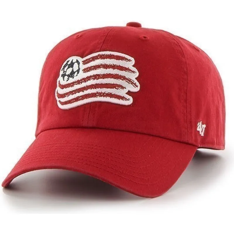kasketter-buet-rod-justerbar-rem-frontal-grande-fra-new-england-revolution-fc-major-league-soccer-af-47-brand
