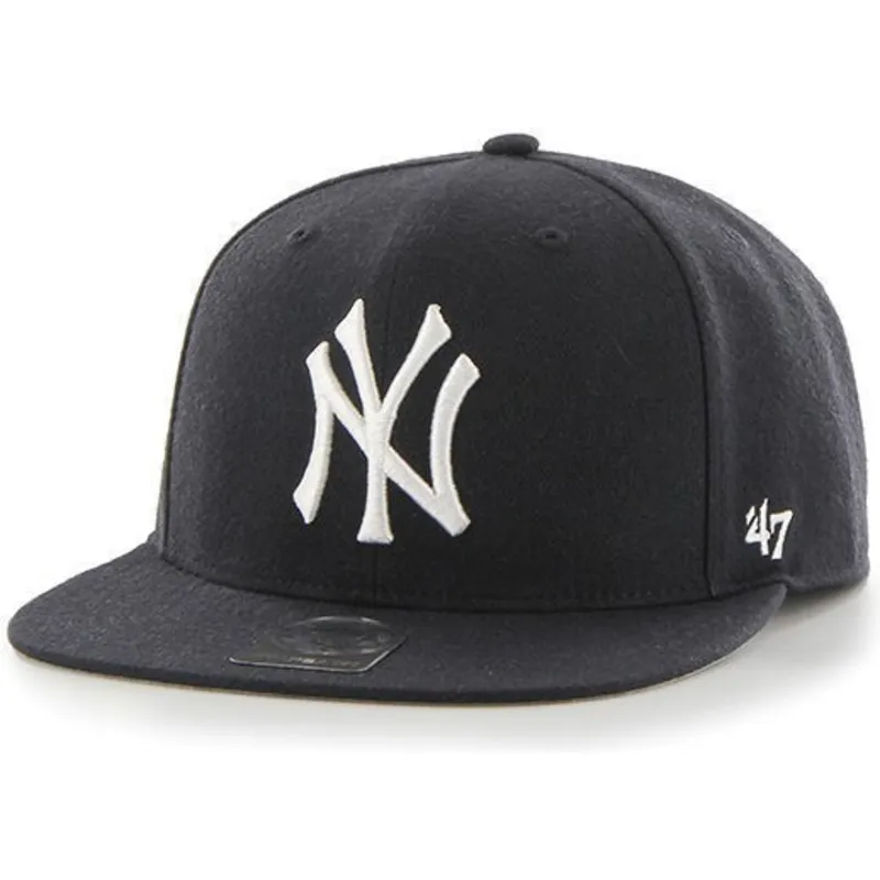 kasketter-flad-marinebla-snapback-til-barn-fra-new-york-yankees-mlb-af-47-brand