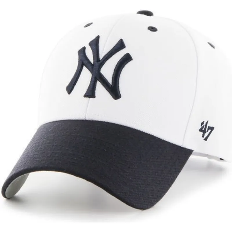 kasketter-buet-hvid-justerbar-rem-fra-new-york-yankees-mlb-af-47-brand
