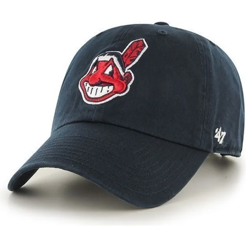 kasketter-buet-marinebla-justerbar-rem-fra-cleveland-indians-mlb-af-47-brand kasketter-buet-marinebla-justerbar-rem-fra-cleveland-indians-mlb-af-47-brand