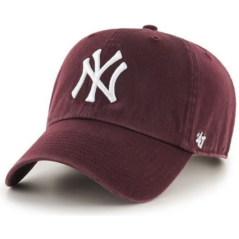 buet-kasket-bordeaux-fra-new-york-yankees-mlb-clean-up-fra-47-brand