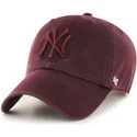 kasketter-buet-rod-justerbar-rem-granate-granate-fra-new-york-yankees-mlb-af-47-brand