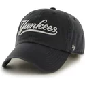 47-brand-curved-brim-script-logo-new-york-yankees-mlb-clean-up-navy-blue-cap