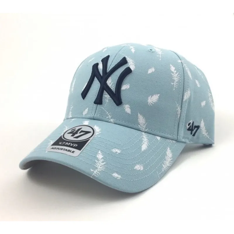 kasketter-buet-bla-justerbar-rem-estampado-de-plumas-fra-new-york-yankees-mlb-af-47-brand kasketter-buet-bla-justerbar-rem-estampado-de-plumas-fra-new-york-yankees-mlb-af-47-brand