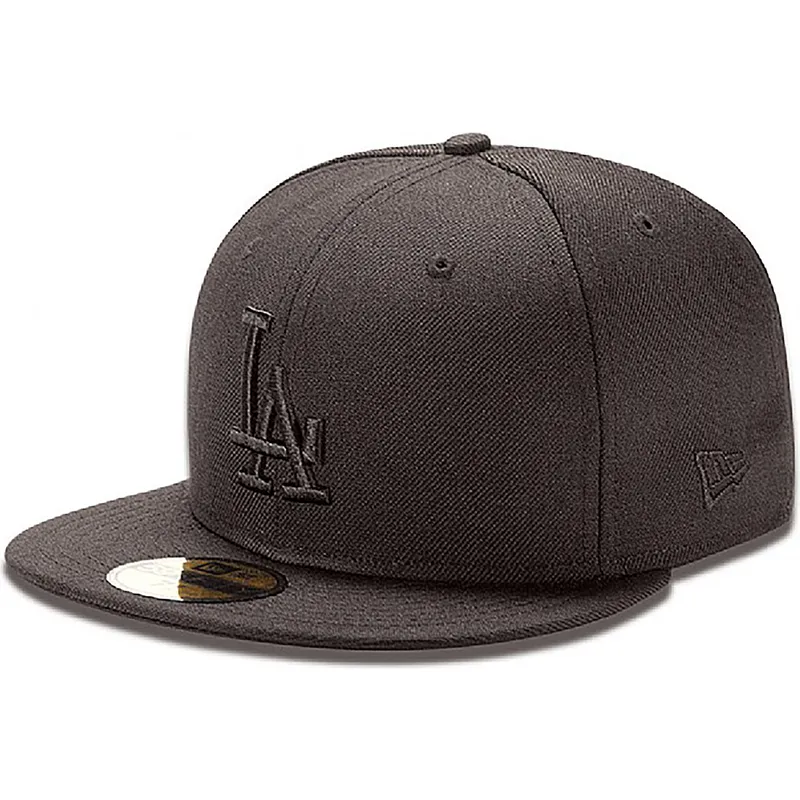 los-angeles-dodgers-mlb-new-era-59fifty-black-on-black-sort-justerbar-flad-kasket
