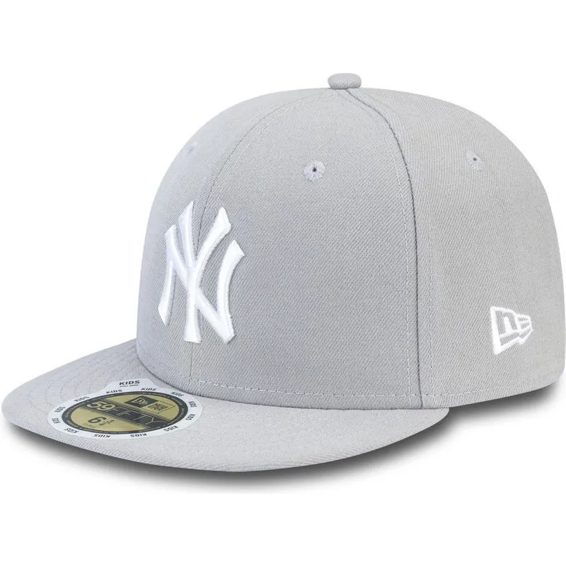 kasketter-flad-gra-tilpasset-til-barn-59fifty-essential-fra-new-york-yankees-mlb-af-new-era