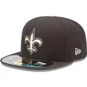 new-orleans-saints-nfl-59fifty-authentic-on-field-game-sort-justerbar-flat-kasket-fra-new-era