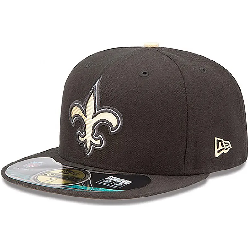 kasketter-flad-sort-tilpasset-59fifty-authentic-on-field-game-fra-new-orleans-saints-nfl-af-new-era