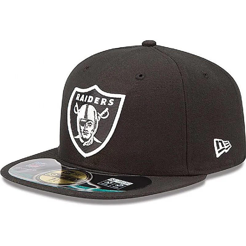 kasketter-flad-sort-tilpasset-59fifty-authentic-on-field-game-fra-las-vegas-raiders-nfl-af-new-era