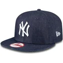 kasketter-flad-marinebla-snapback-9fifty-essential-denim-fra-new-york-yankees-mlb-af-new-era