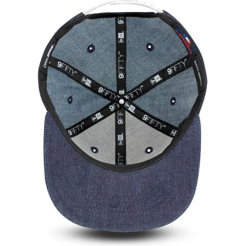 kasketter-flad-marinebla-snapback-9fifty-essential-denim-fra-new-york-yankees-mlb-af-new-era