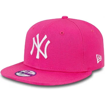 kasketter-flad-rosa-snapback-til-barn-9fifty-essential-fra-new-york-yankees-mlb-af-new-era