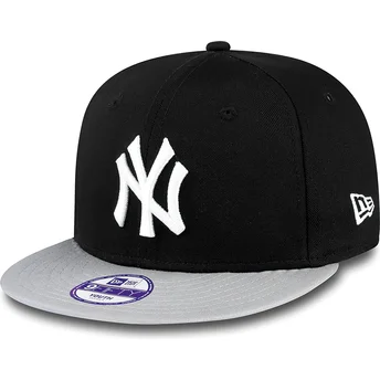 kasketter-flad-sort-snapback-til-barn-9fifty-cotton-block-fra-new-york-yankees-mlb-af-new-era