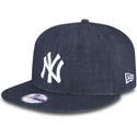 kasketter-flad-marinebla-snapback-til-barn-9fifty-essential-denim-fra-new-york-yankees-mlb-af-new-era