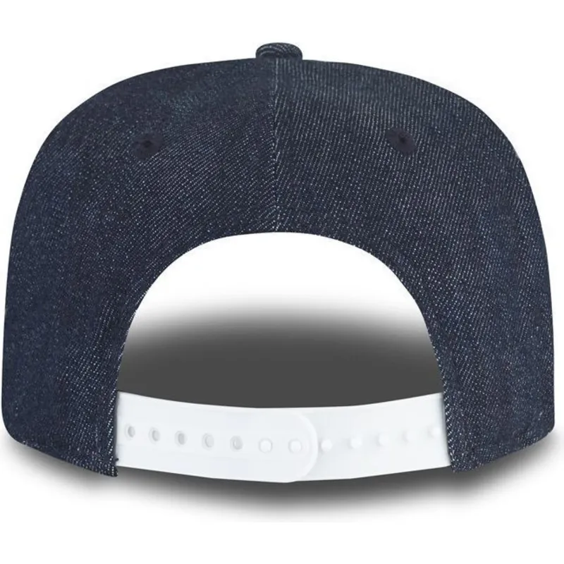 kasketter-flad-marinebla-snapback-til-barn-9fifty-essential-denim-fra-new-york-yankees-mlb-af-new-era