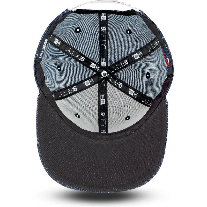 kasketter-flad-marinebla-snapback-til-barn-9fifty-essential-denim-fra-new-york-yankees-mlb-af-new-era