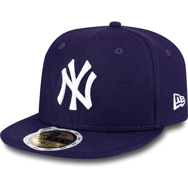 kasketter-flad-violet-tilpasset-til-barn-59fifty-essential-fra-new-york-yankees-mlb-af-new-era